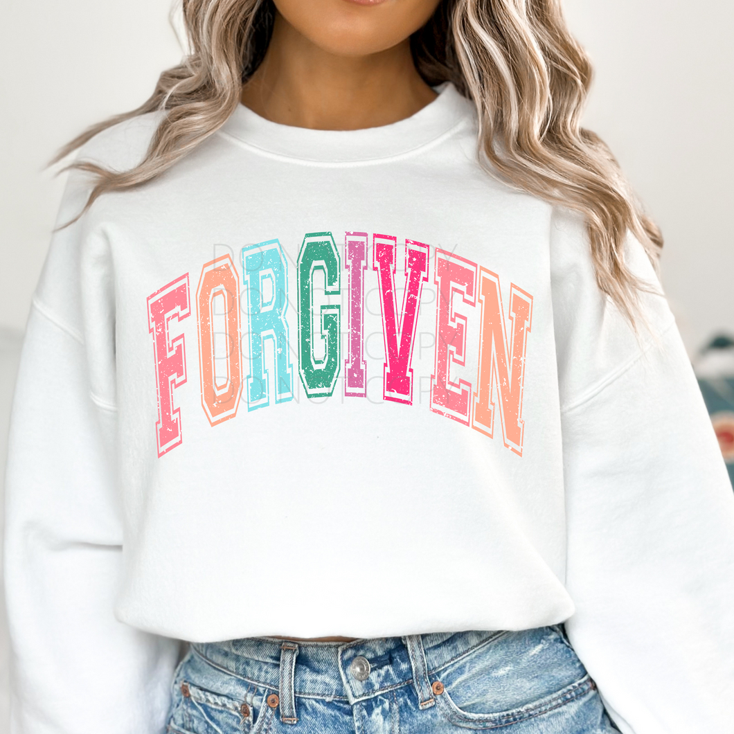 Forgiven **THIN** Screen Print Transfer adult size