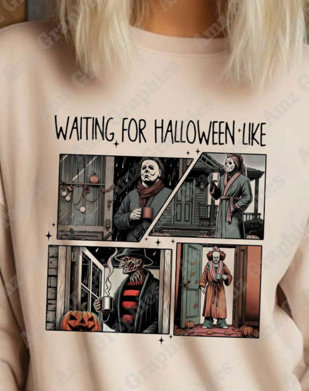 Waiting for Halloween 4 guys DTF transfer