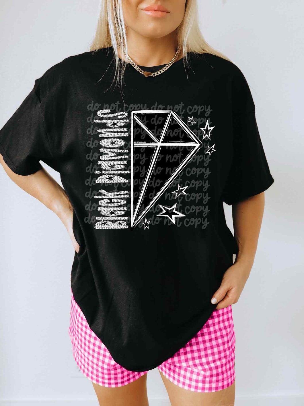 Black Diamonds black & white Mascot DTF transfer