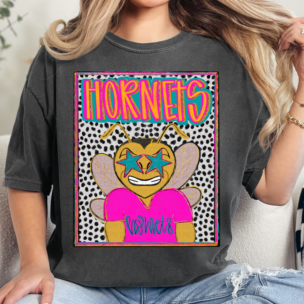 Hornets Preppy Mascot DTF transfer