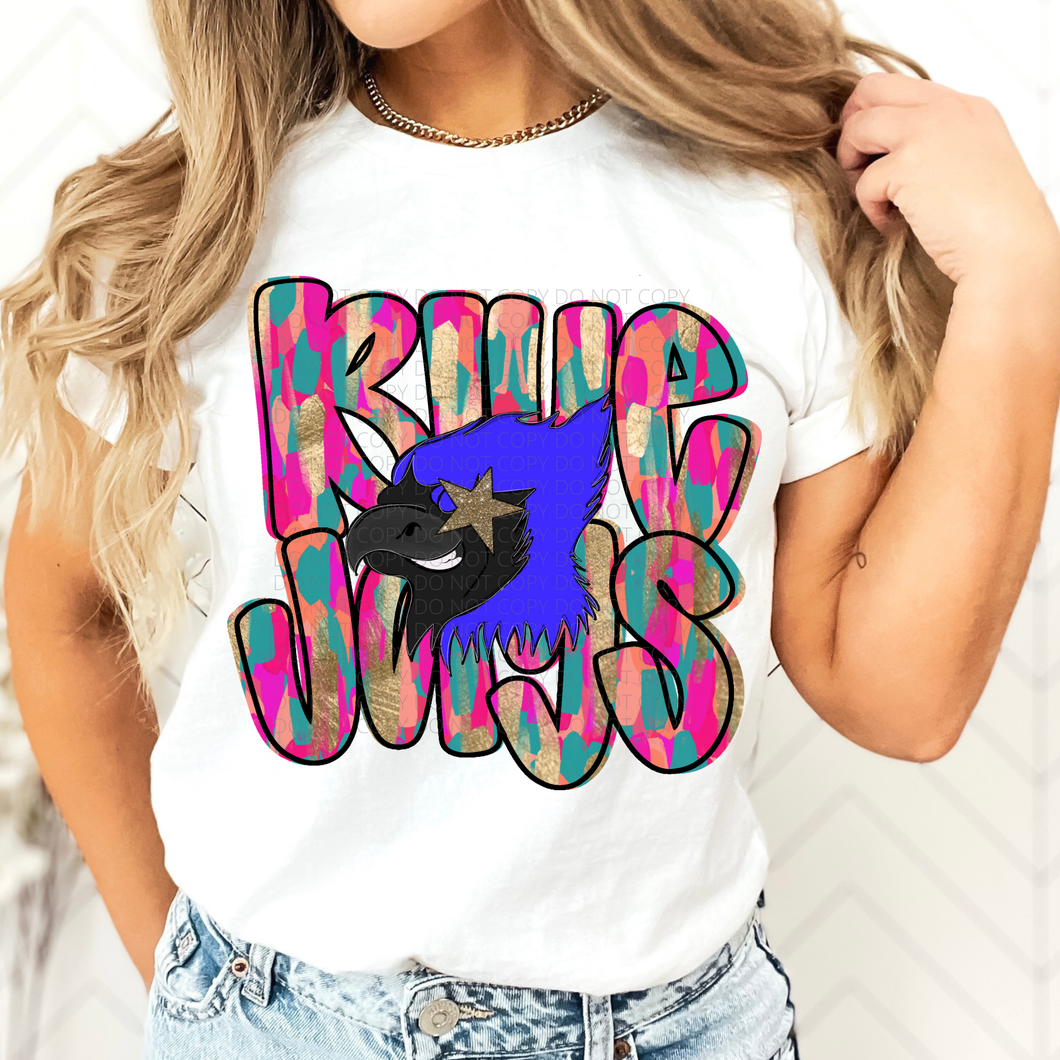 Blue Jays Brushstroke Mascot DTF transfer