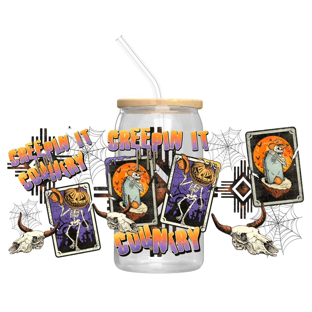 Creepin It Country - UV DTF 16 oz Cup Wrap