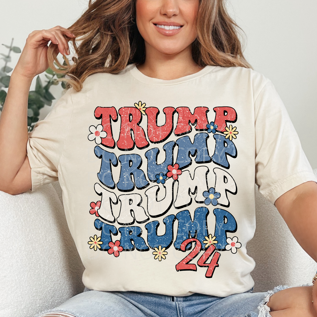 Trump '24 floral DTF transfer