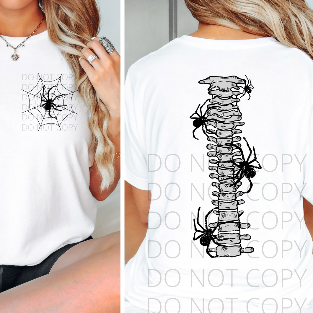 Spider Spine -- Back & Pocket  **THIN** Screen Print Transfer adult size