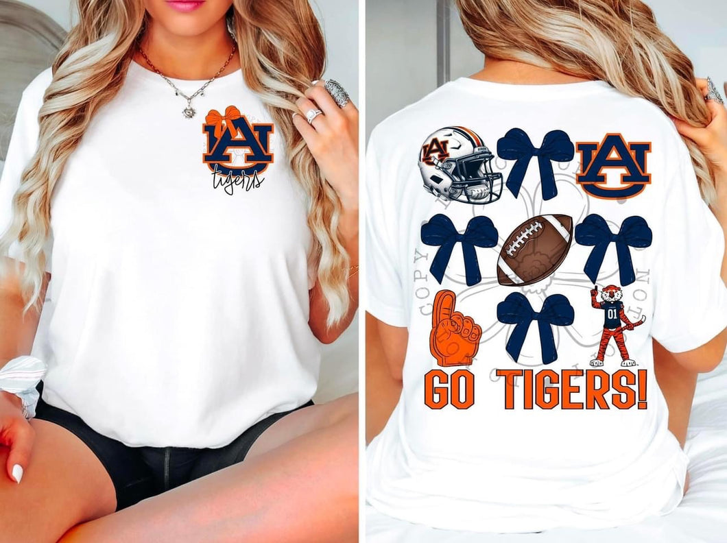 AU Tigers Coquette pocket & back SET DTF transfer