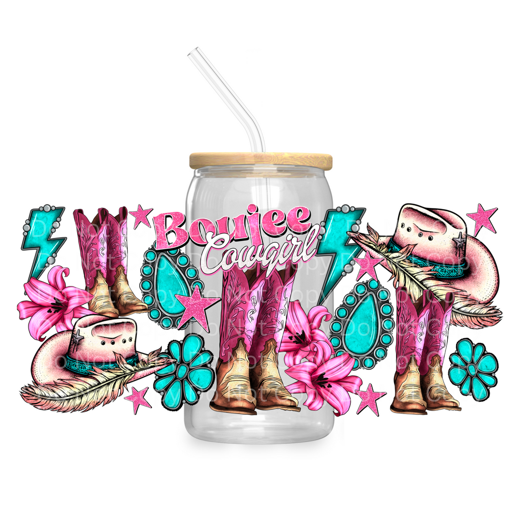 Boujee Cowgirl - UV DTF 16 oz Cup Wrap