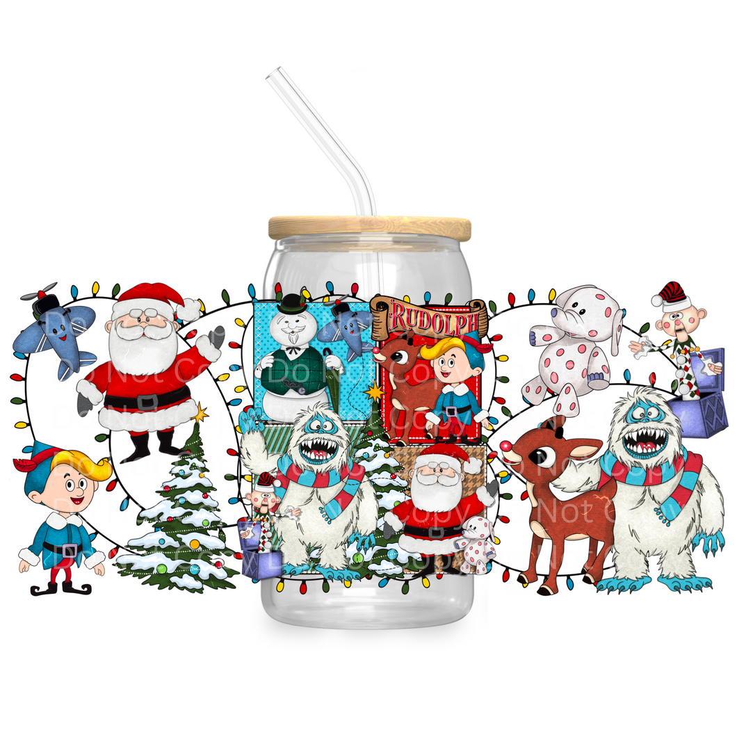 Red Nose Reindeer Cast - UV DTF 16 oz Cup Wrap