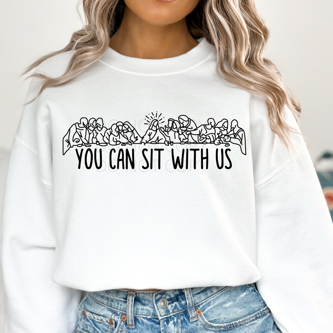 You Can Sit With Us single color screen print