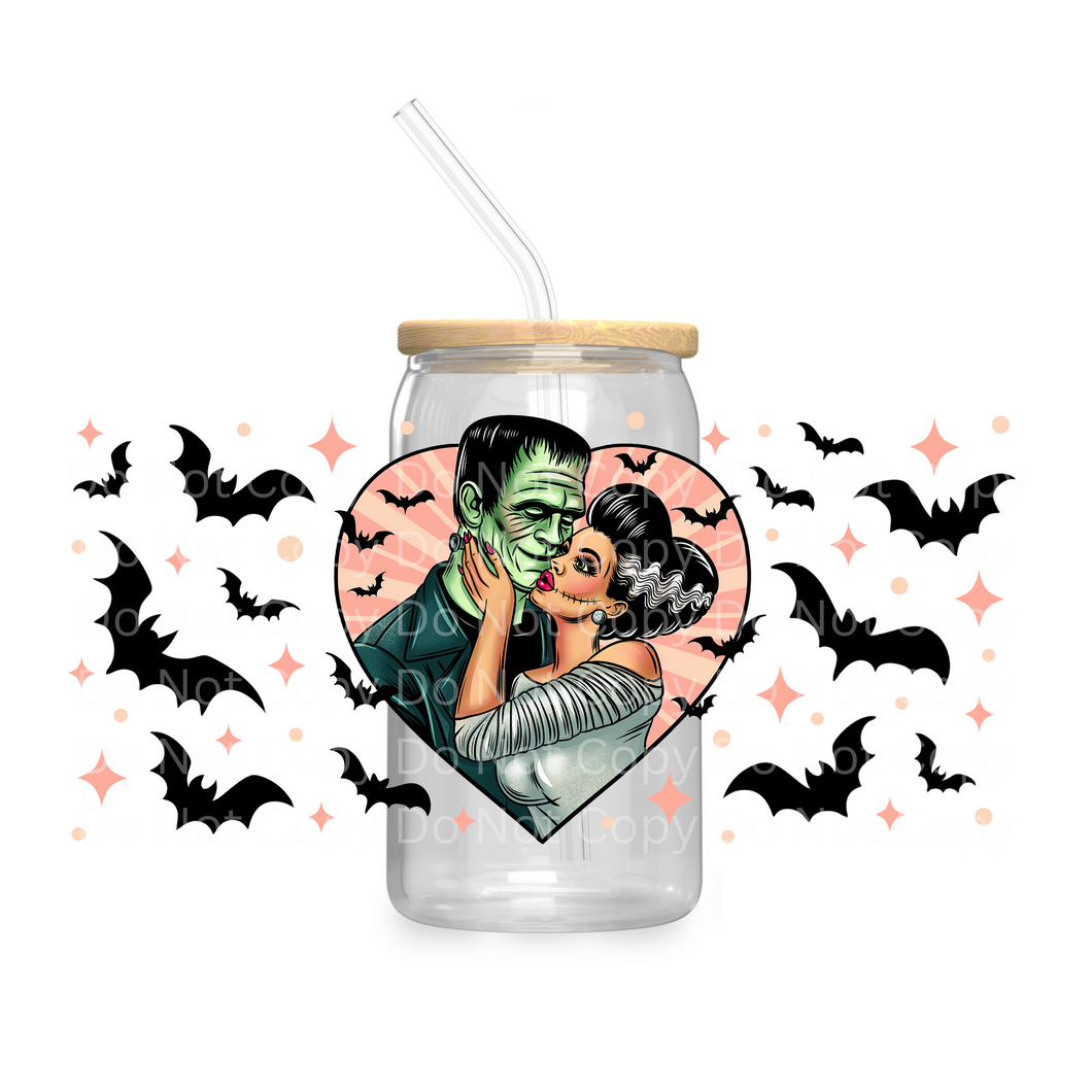 Frankenstein Valentine - UV DTF 16 oz Cup Wrap