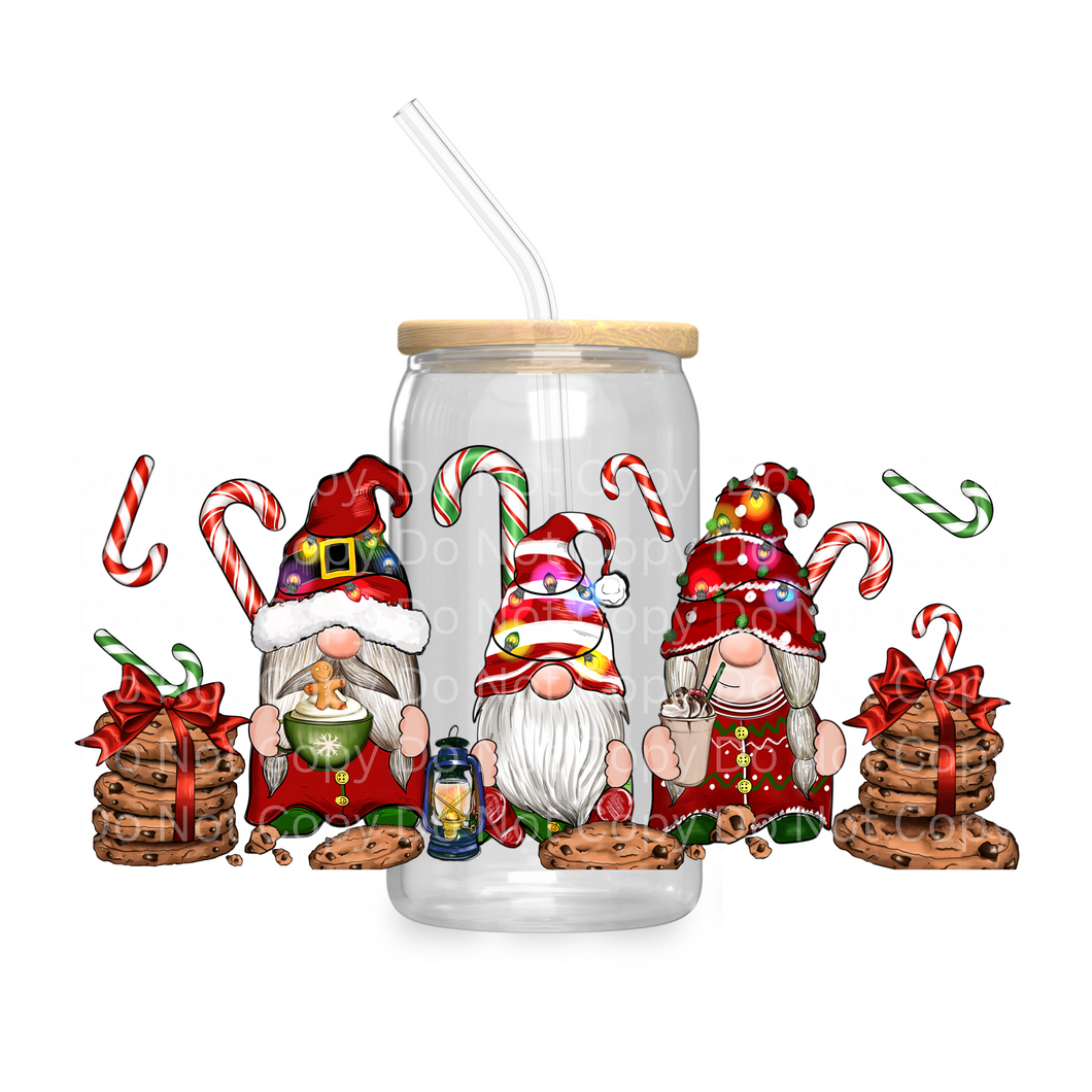 Christmas Gnomes & Cookies - UV DTF 16 oz Cup Wrap