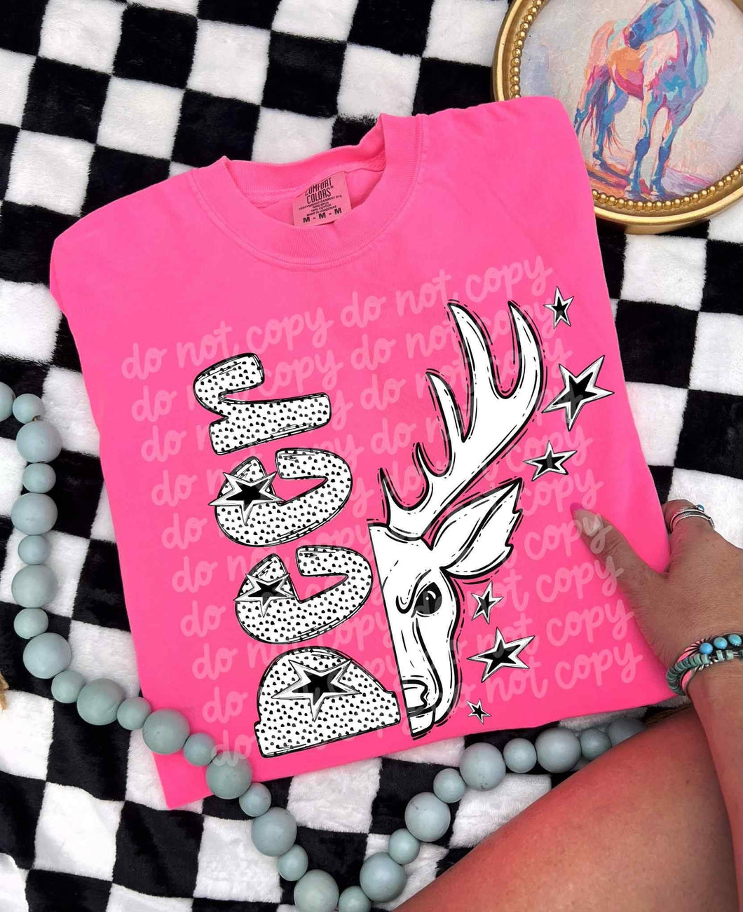 Deer black & white Mascot DTF transfer