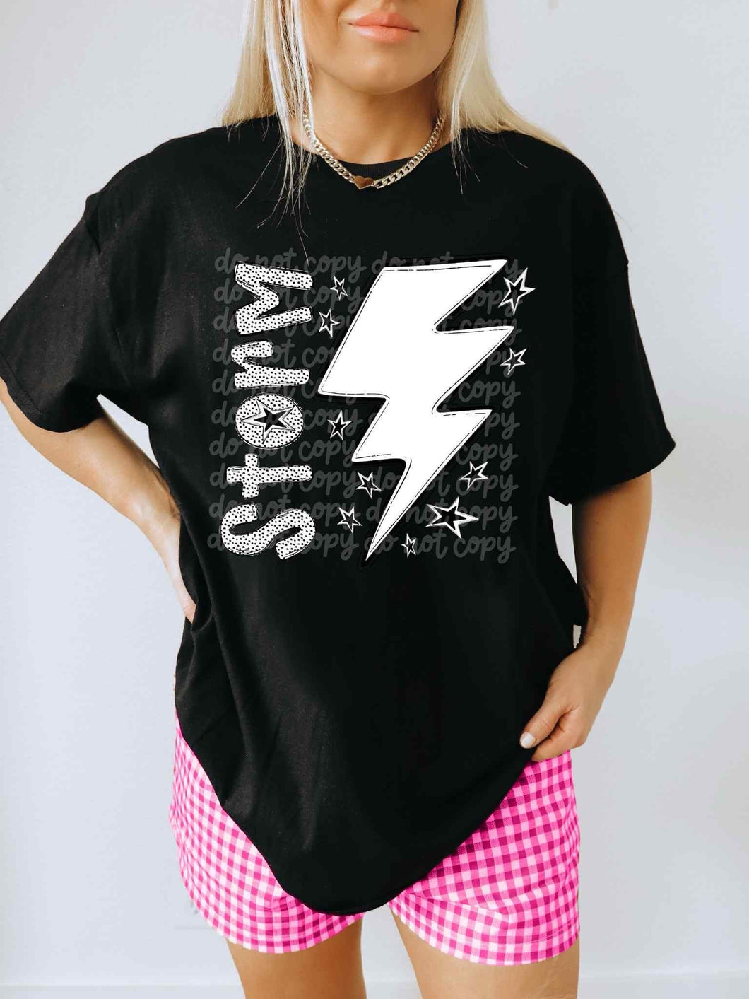 Storm black & white Mascot DTF transfer