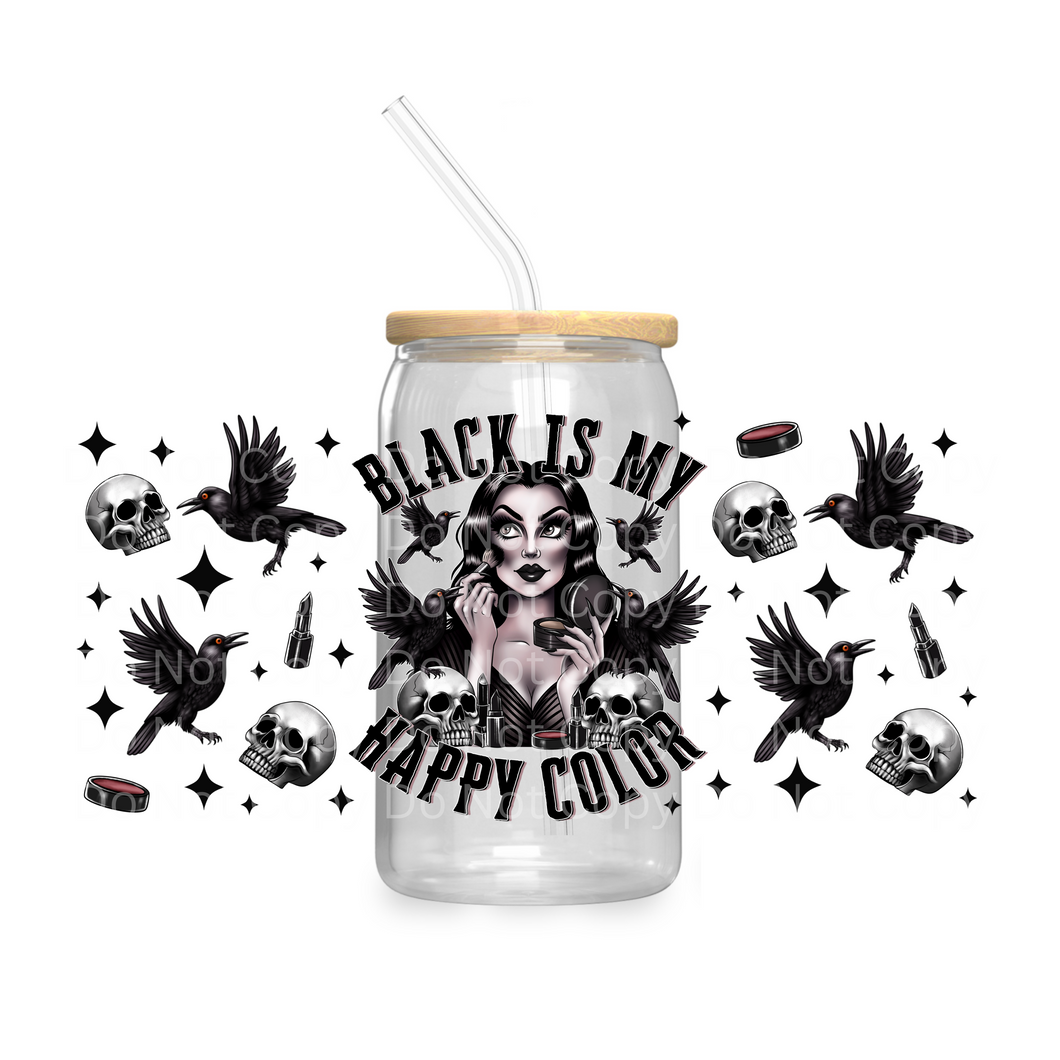 Black is my Happy Color - UV DTF 16 oz Cup Wrap