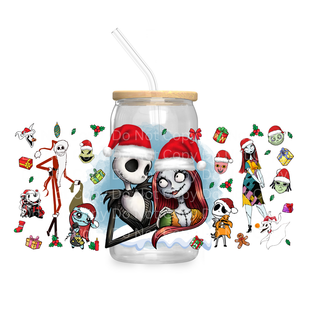 Sally & Jack Christmas Love - UV DTF 16 oz Cup Wrap