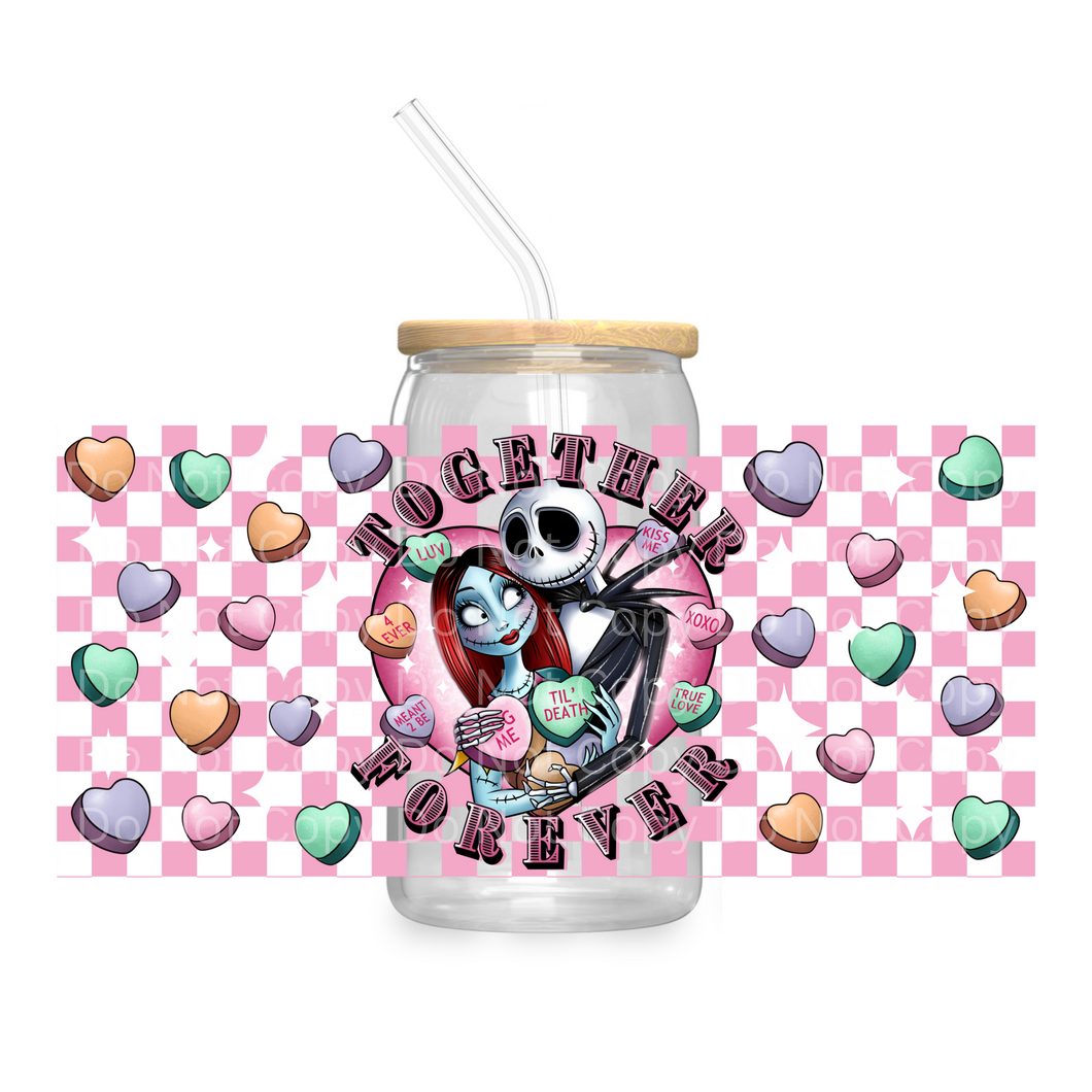 Together Forever Jack & Sally valentine - UV DTF 16 oz Cup Wrap