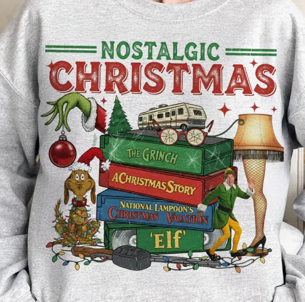 Nostalgic Christmas Movies DTF transfer