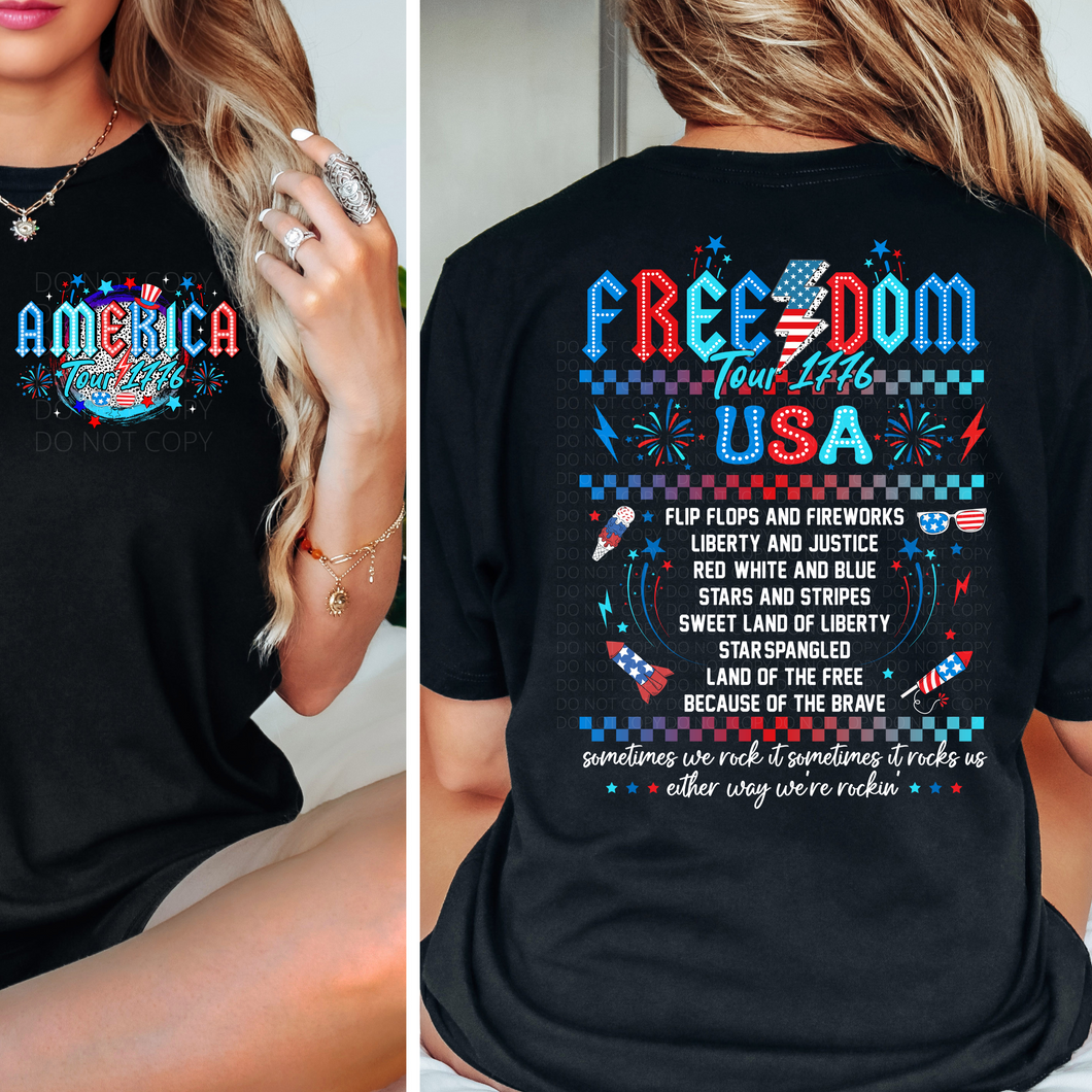 America Freedom Tour pocket & back SET DTF transfer (multiple colors)