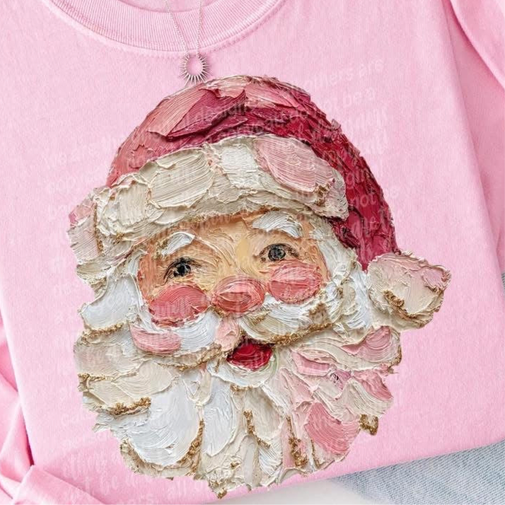 Hand Painted Santa DTF transfer