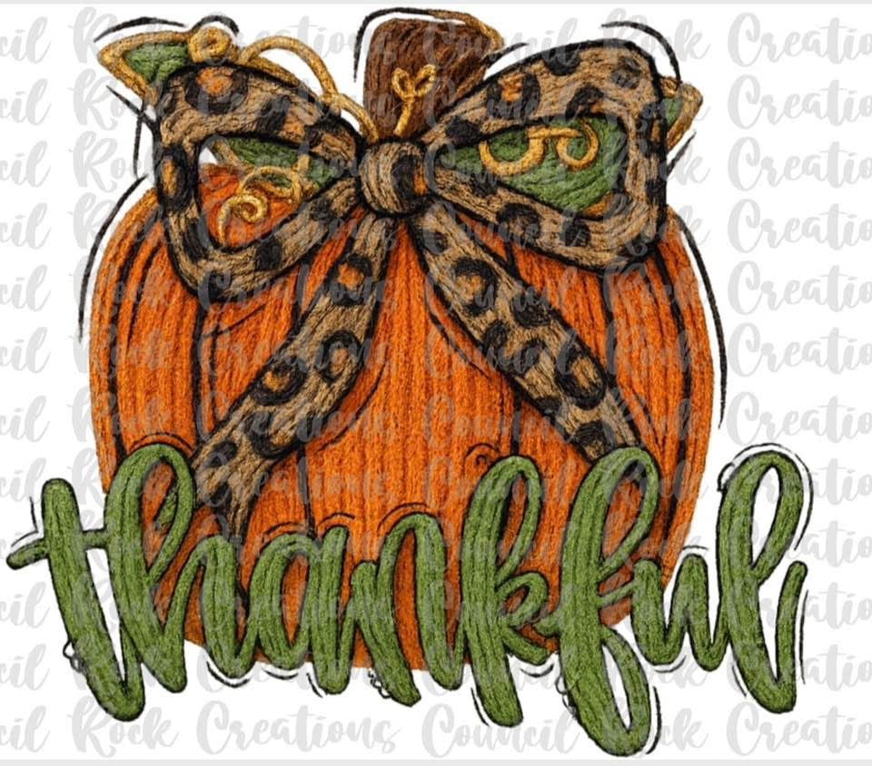 Thankful Yarn Pumpkin DTF transfer