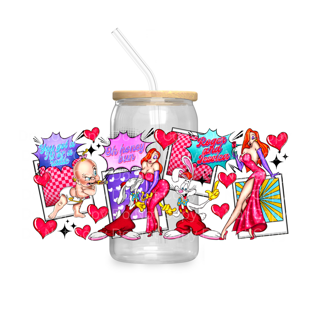 Rabbit Valentine - UV DTF 16 oz Cup Wrap