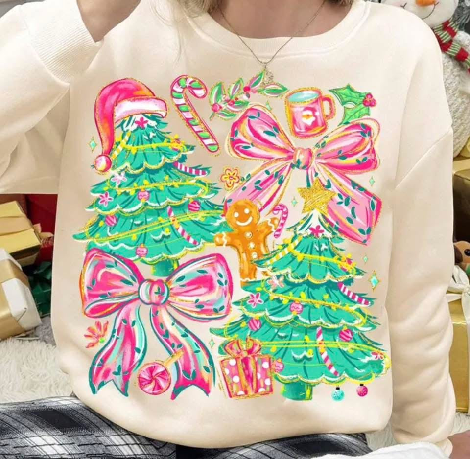 Colorful Preppy Christmas DTF transfer