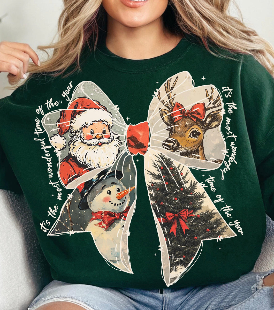 Most Wonderful Time of the Year Bow DTF transfer