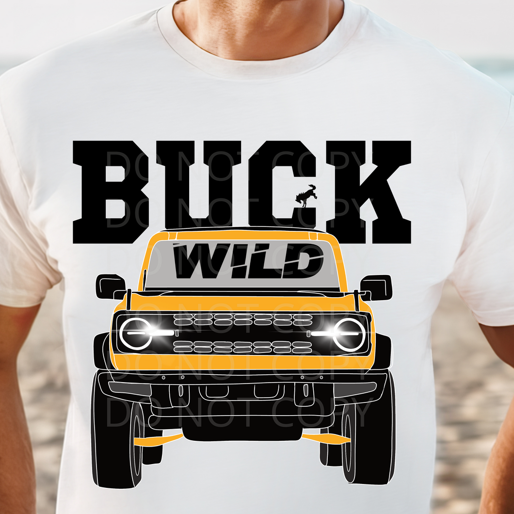 Buck Wild Bronco DTF transfer