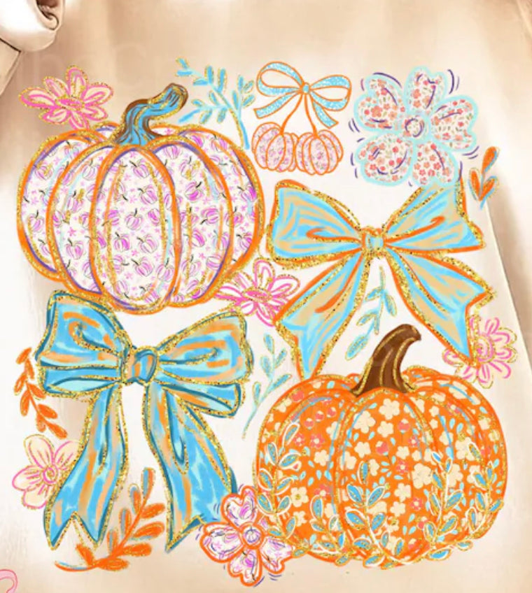 Fall Floral Pumpkins DTF transfer