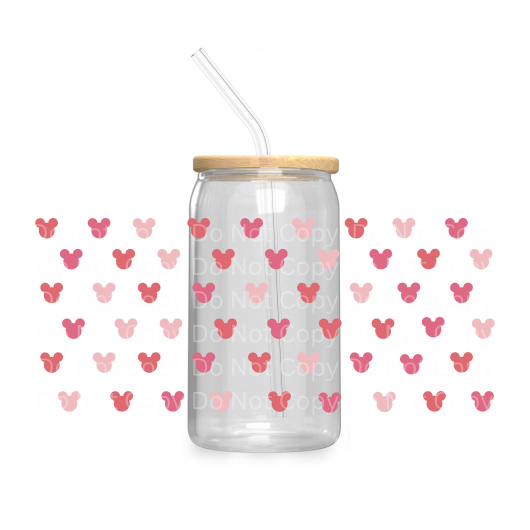 Mini Mouse Heads valentine - UV DTF 16 oz Cup Wrap