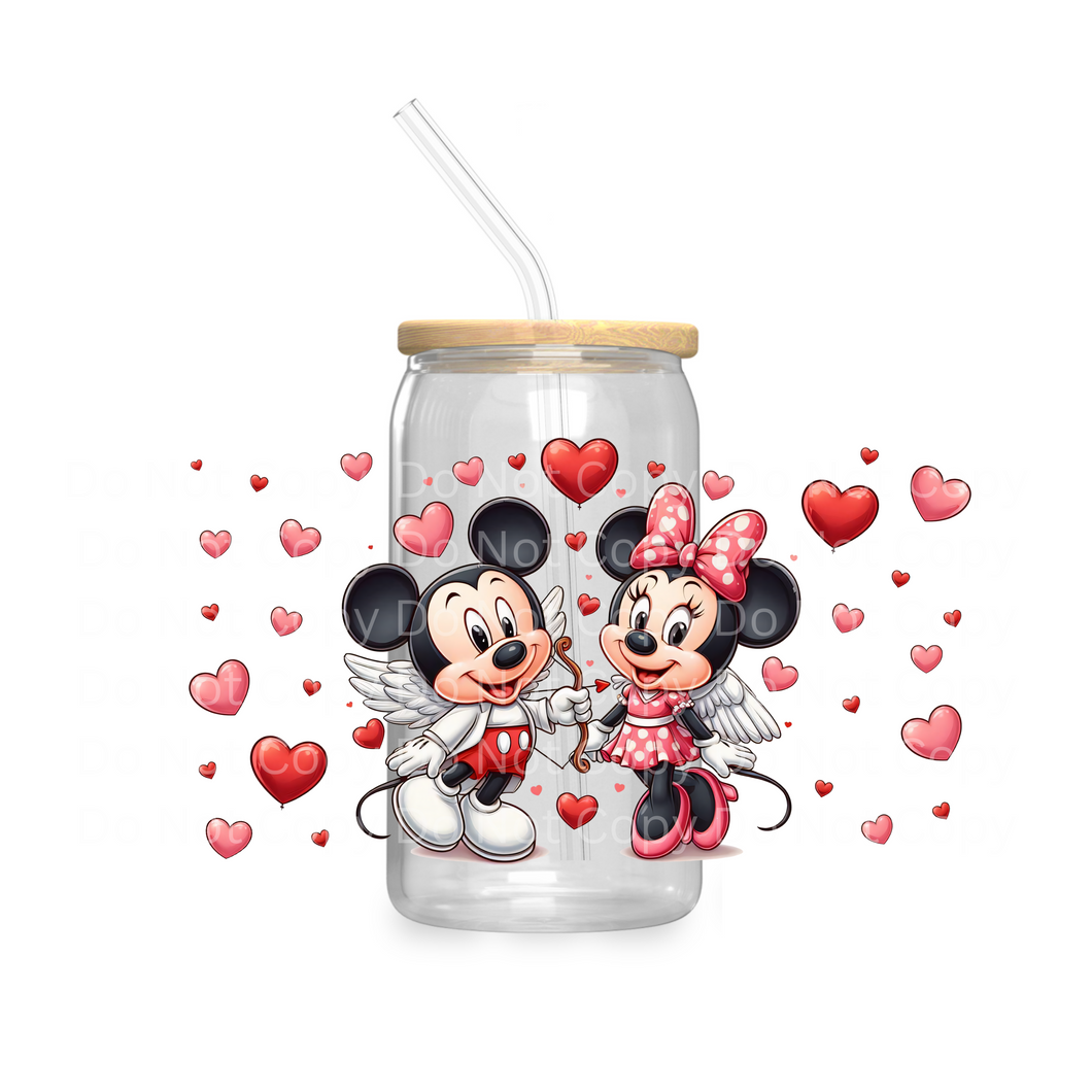 Valentine mouse couple - UV DTF 16 oz Cup Wrap