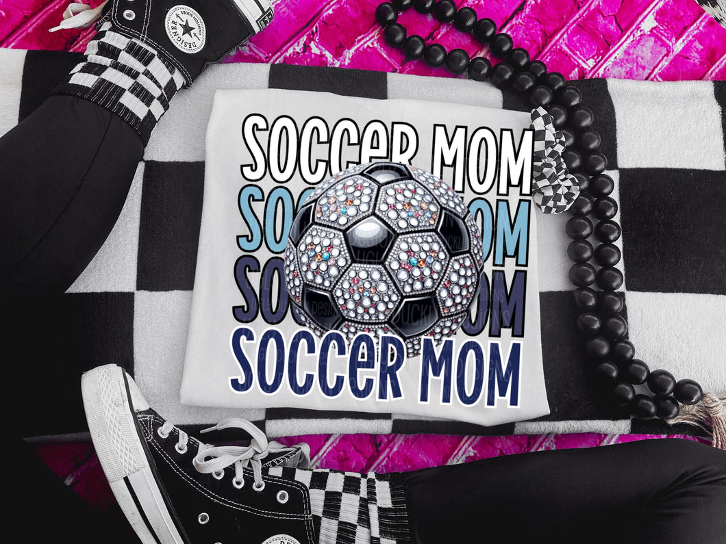 Soccer Mom light blue & gray  DTF transfer