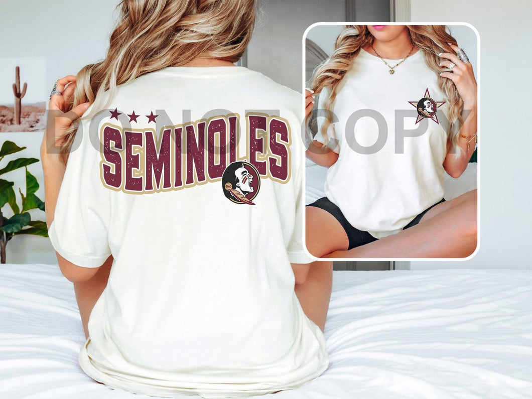 Florida Seminoles pocket & back SET DTF transfer