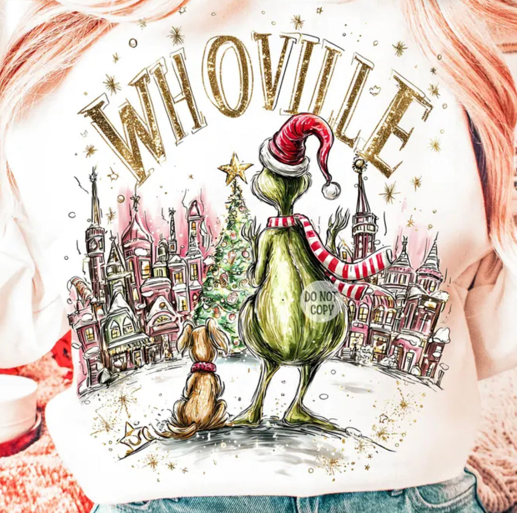 Whoville DTF transfer