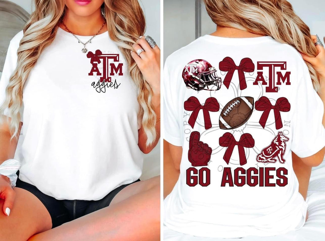 Aggies Coquette pocket & back SET DTF transfer