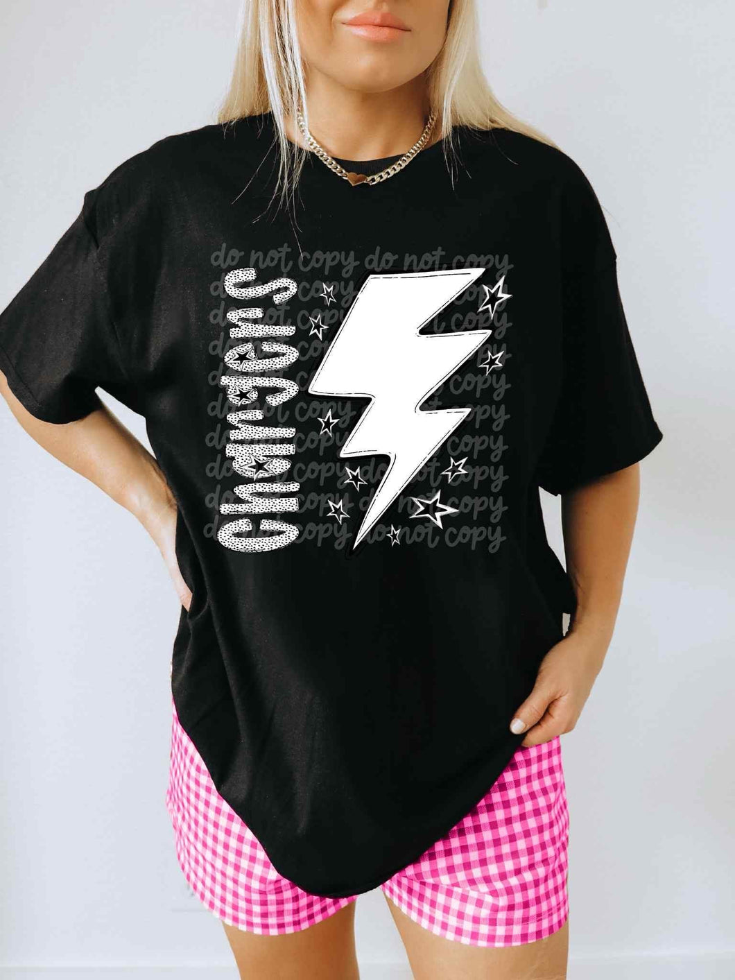 Chargers Lightning Bolt black & white Mascot DTF transfer