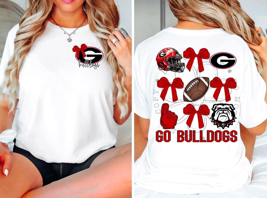 Go Georgia Bulldogs Coquette pocket & back SET DTF transfer