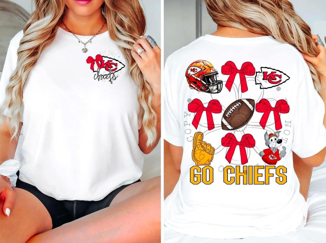 Kansas City Chiefs Coquette pocket & back SET DTF transfer