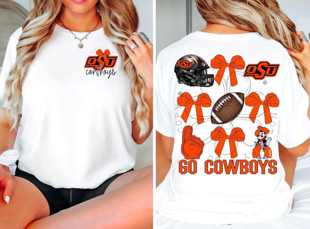 OSU Cowboys Coquette pocket & back SET DTF transfer