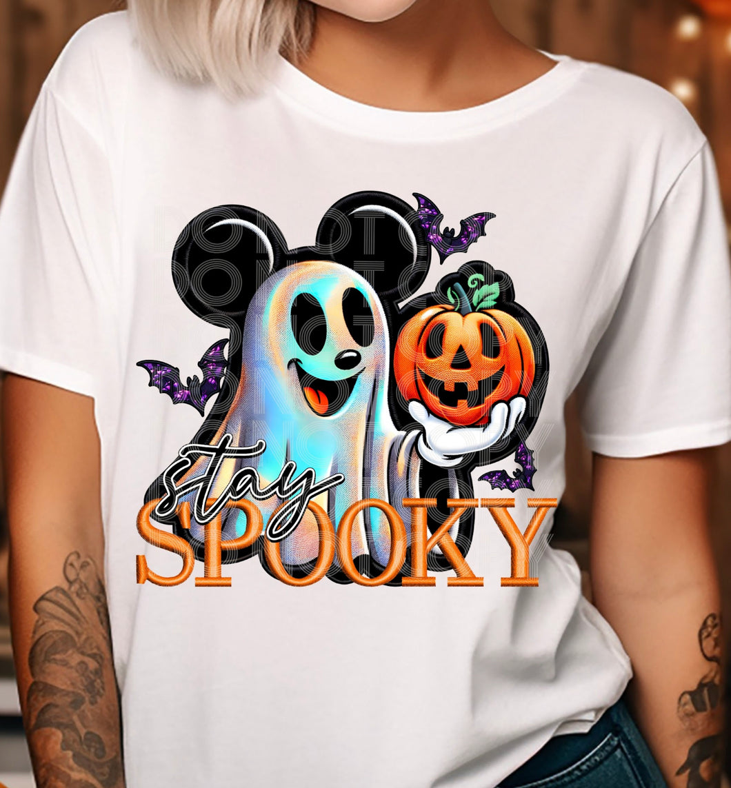 Stay Spooky mouse ghost DTF transfer