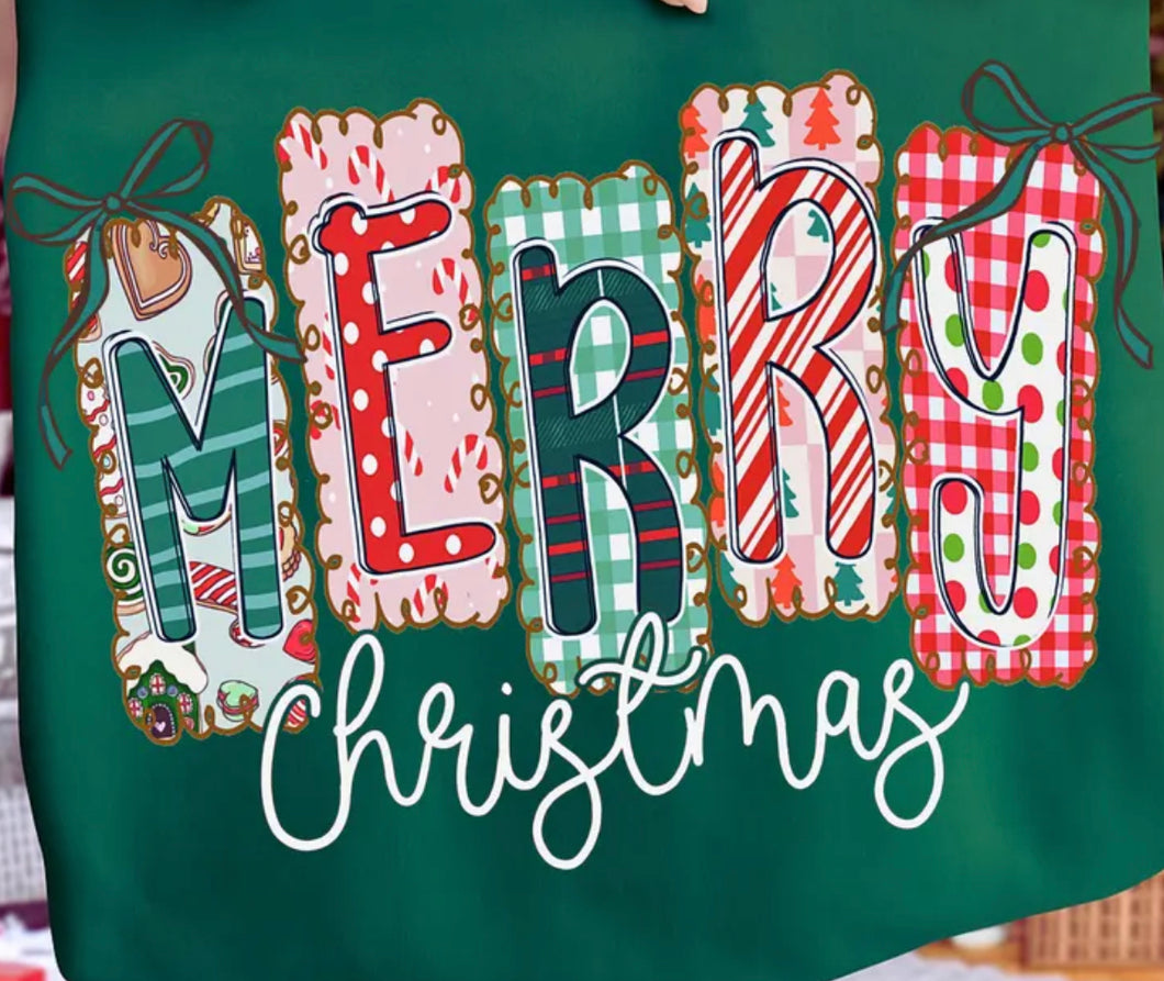 Merry Christmas tags DTF transfer
