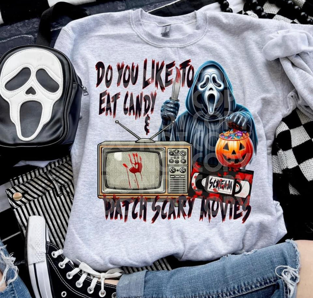 Eat Candy & Watch Scary Movies DTF transfer