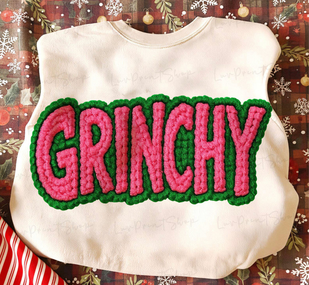 Faux Yarn Grinchy DTF transfer