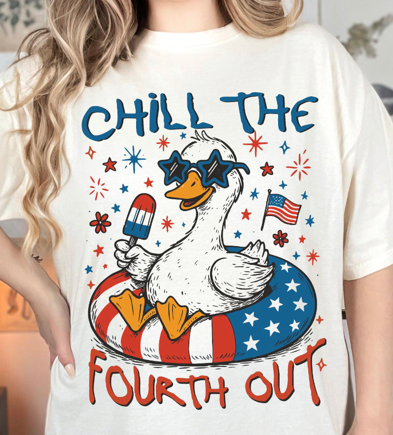 Duck Chill the Fourth Out DTF transfer