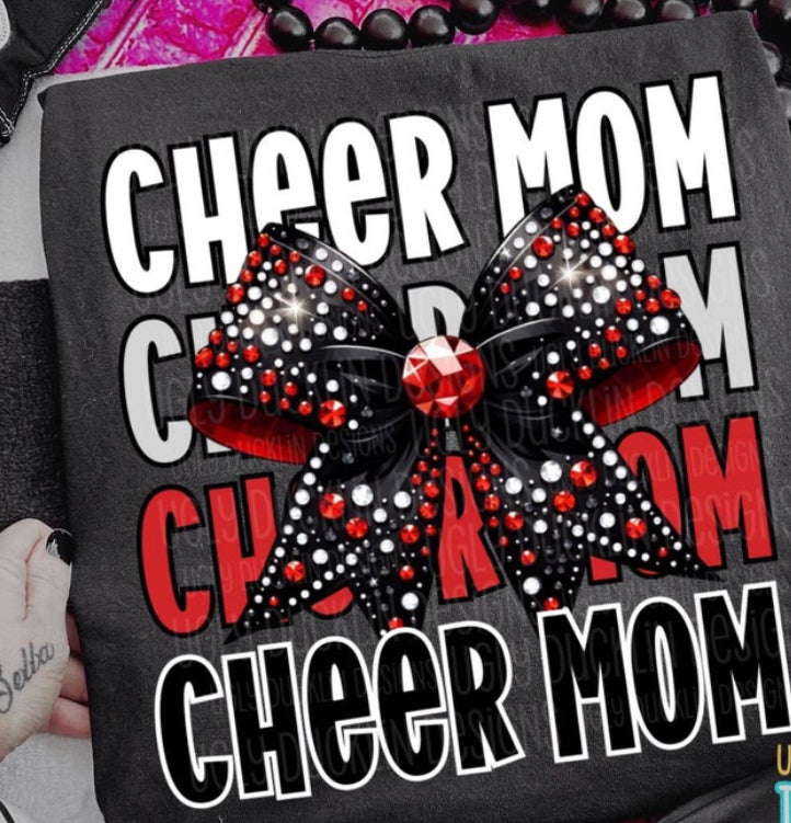 Cheer Mom red DTF transfer