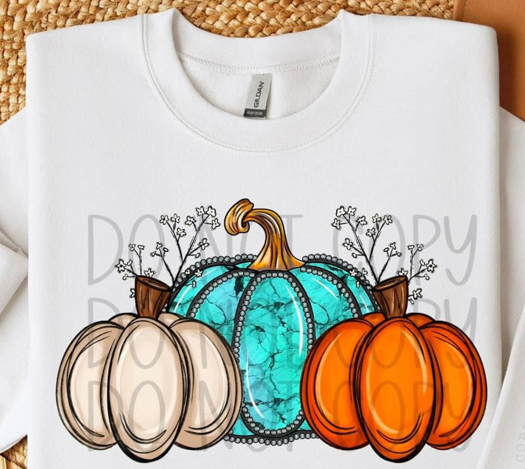 Teal Pumpkin Trio DTF transfer