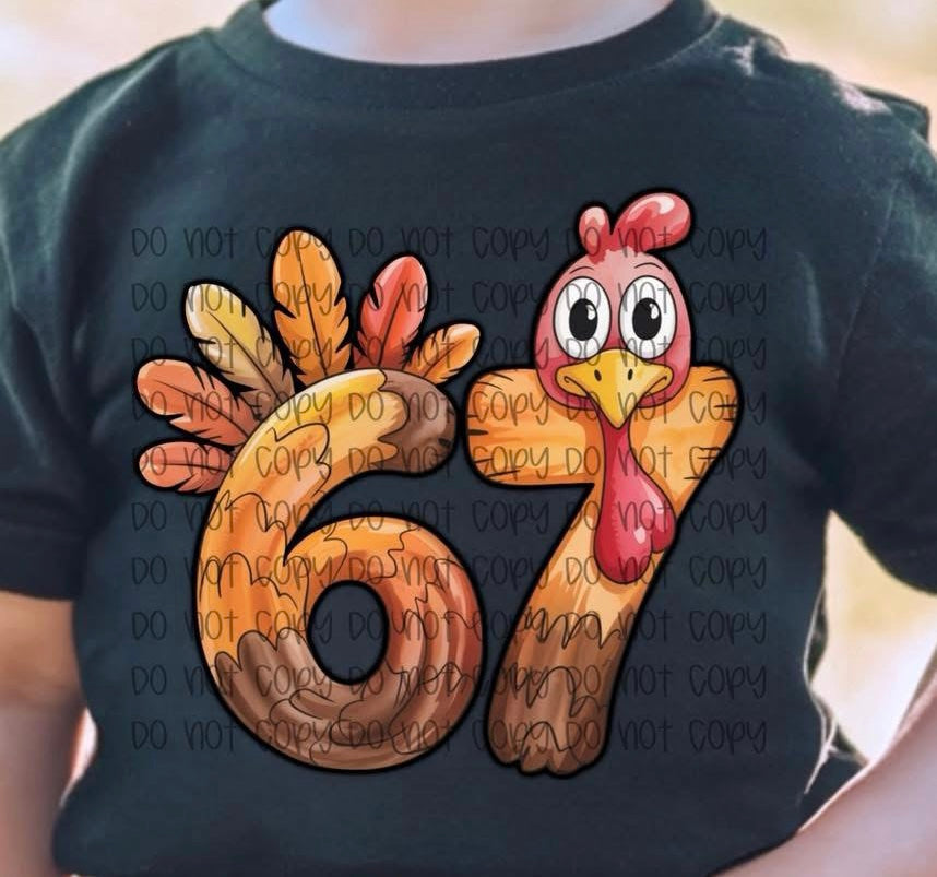67 Six Seven Turkey DTF transfer