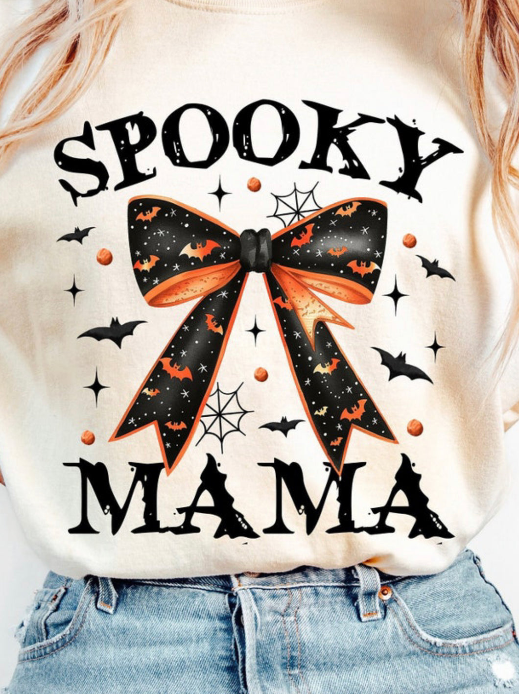 Spooky Mama Bow DTF transfer