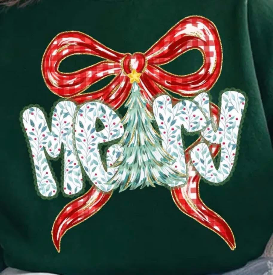Merry Red Coquette Bow DTF transfer