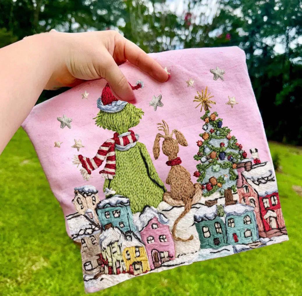 Faux Yarn Grin ch & Max city DTF transfer