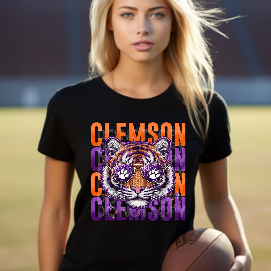 Clemson tigers stacked DTF transfer